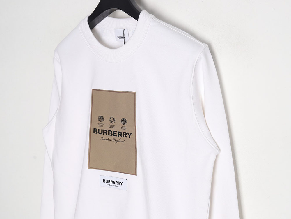 Burberry 22Fw patch label crew neck sweatshirt