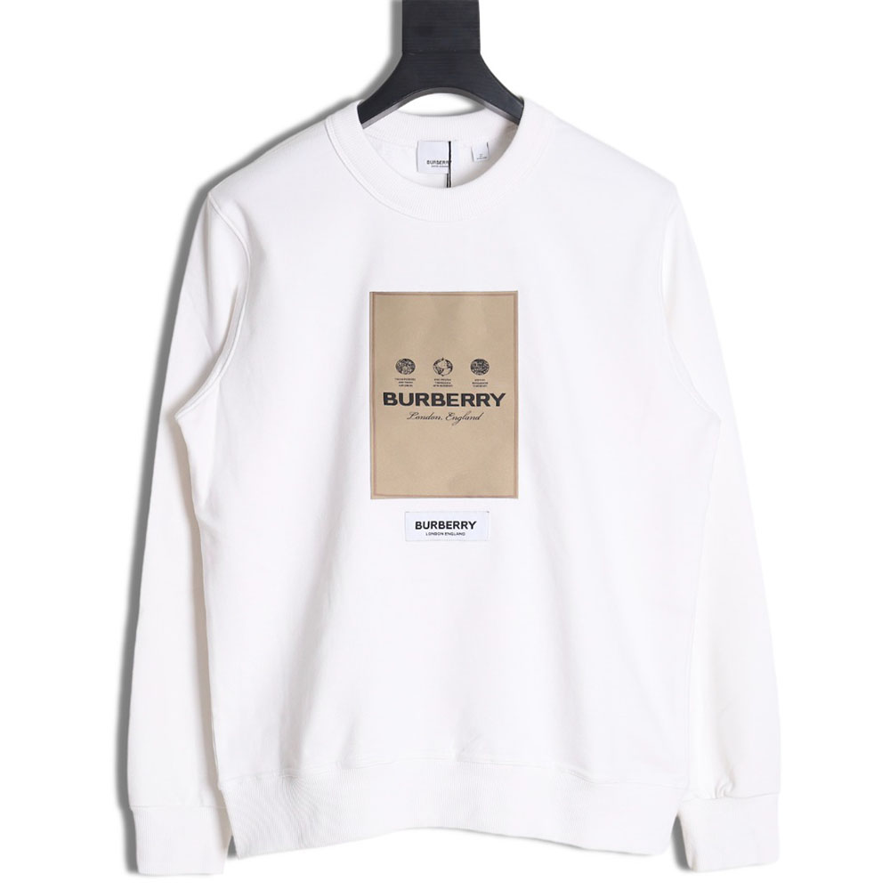 Burberry 22Fw patch label crew neck sweatshirt