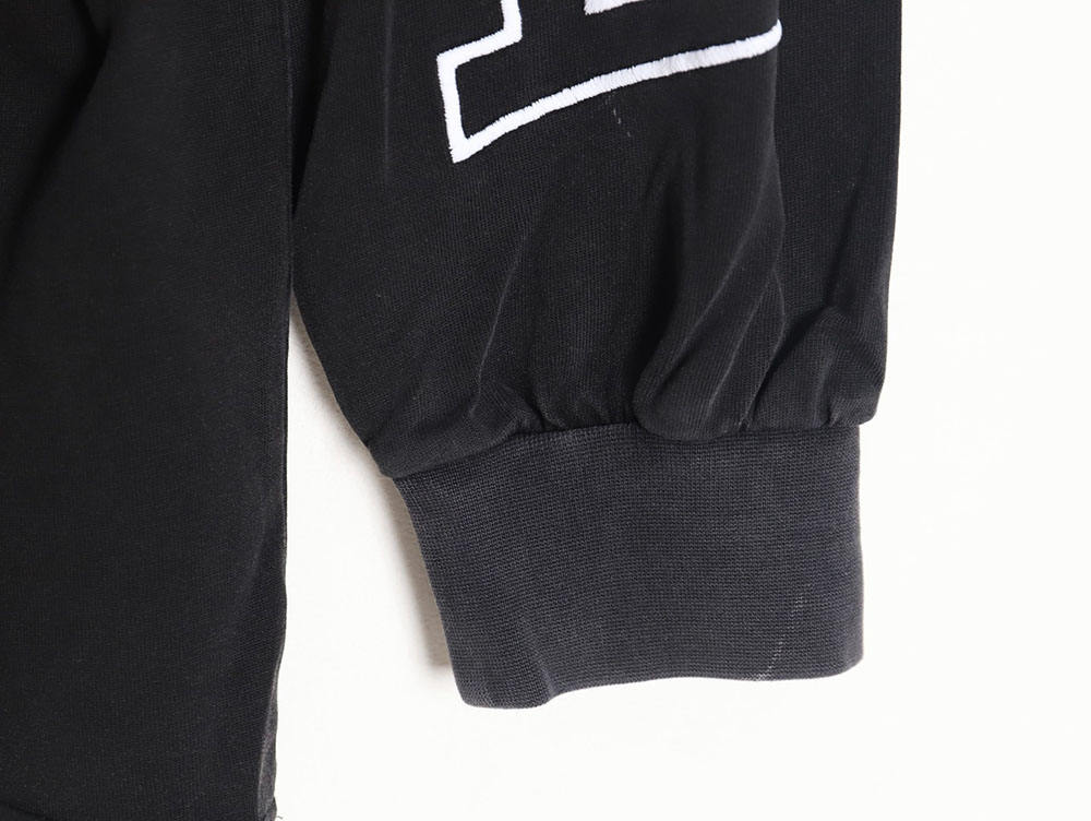 Balenciaga 23ss washed distressed seamless embroidered letter long sleeves