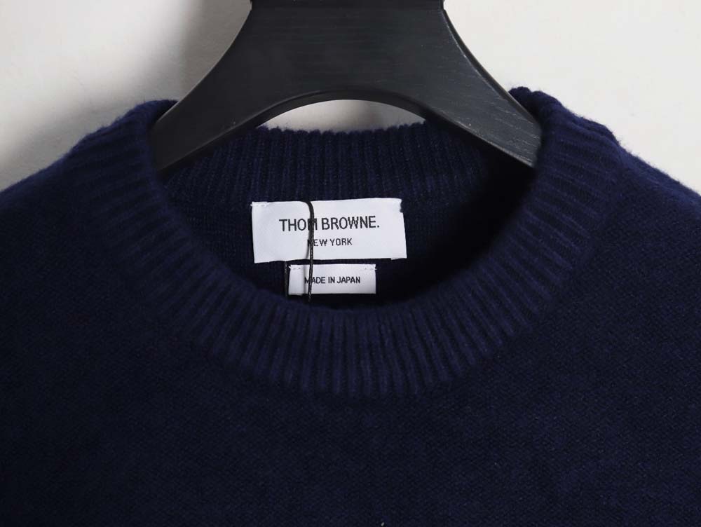 TB THOM BROWNE\THOM BROWNE TB 23ss new season product four stripes round neck pullover sweater_CM_1