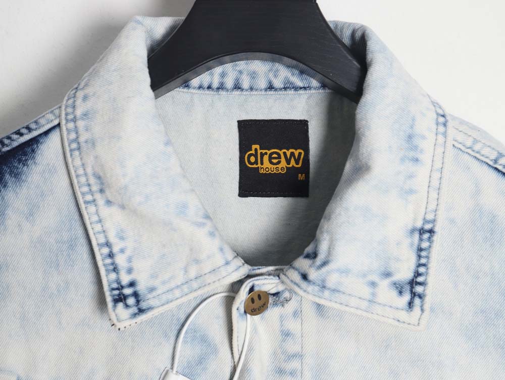 DREW House Mascot\Drew House 23Fw three-dimensional embossed smiley washed denim jacket