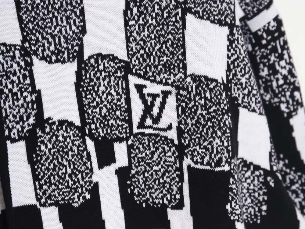 LOUIS VUITTON LV Louis Vuitton\Louis Vuitton LV Louis Vuitton 23FW patchwork pattern jacquard knitted hoodie
