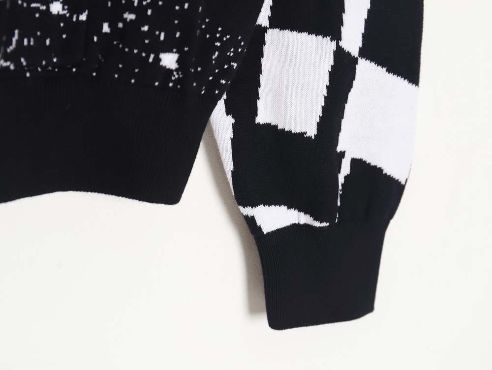 LOUIS VUITTON LV Louis Vuitton\Louis Vuitton LV Louis Vuitton 23FW patchwork pattern jacquard knitted hoodie