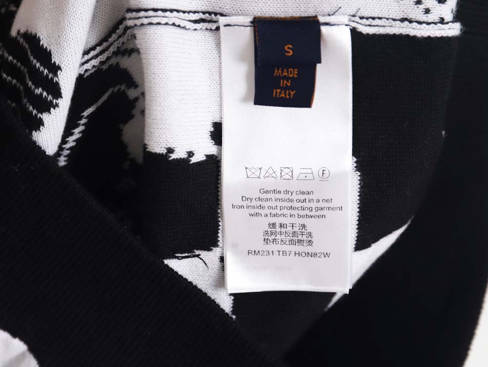 LOUIS VUITTON LV Louis Vuitton\Louis Vuitton LV Louis Vuitton 23FW patchwork pattern jacquard knitted hoodie
