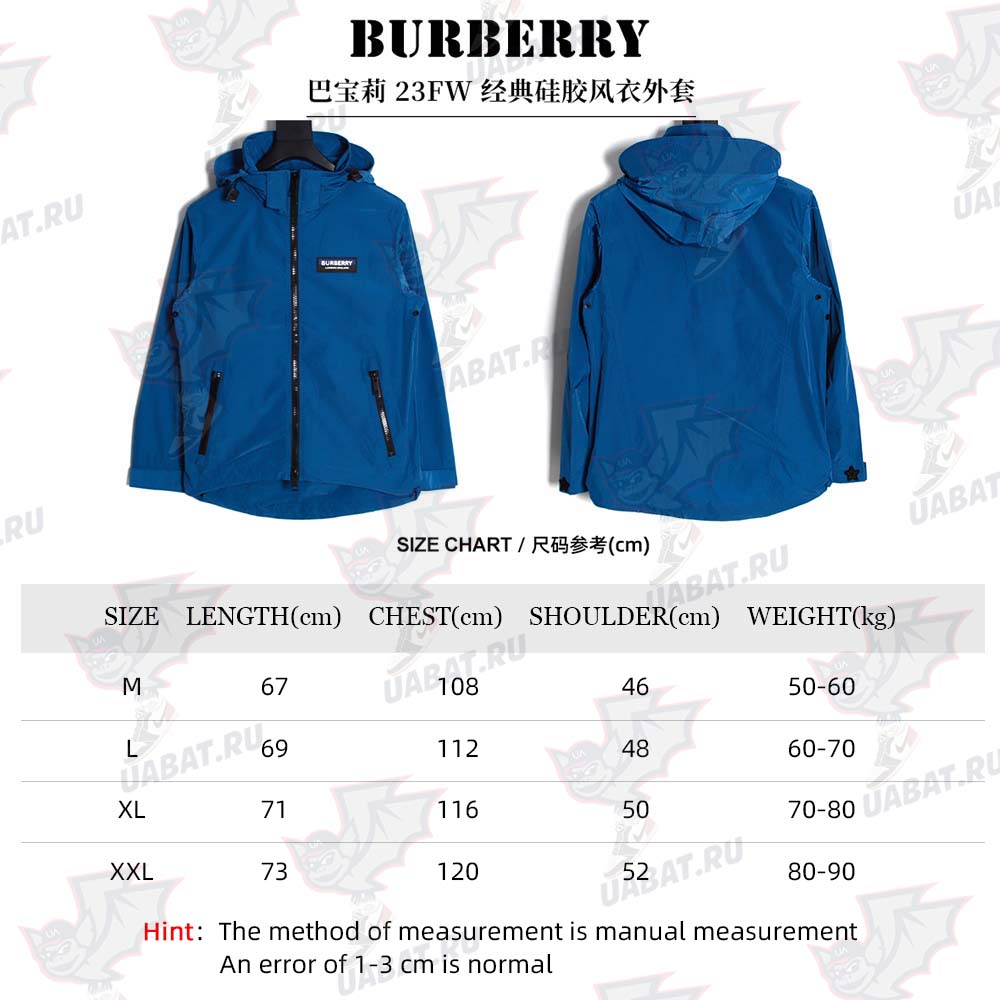BURBERRY BBR\Burberry 23FW classic silicone windbreaker jacket
