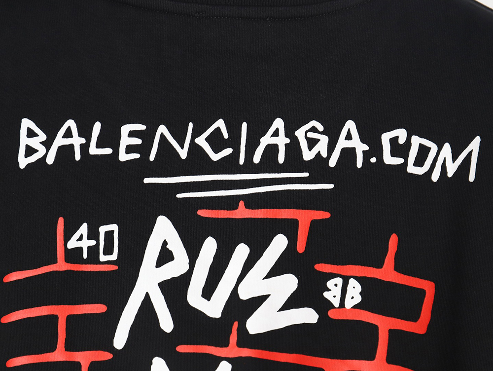 Balenciaga 23Fw graffiti lettering print crew neck sweatshirt