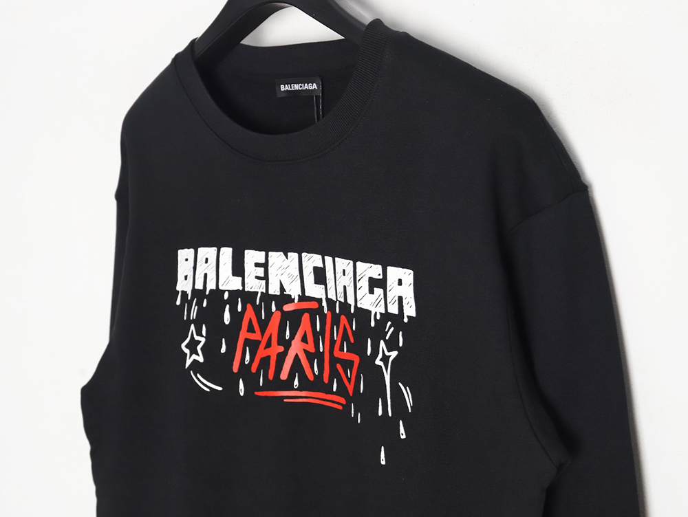 Balenciaga 23Fw graffiti lettering print crew neck sweatshirt