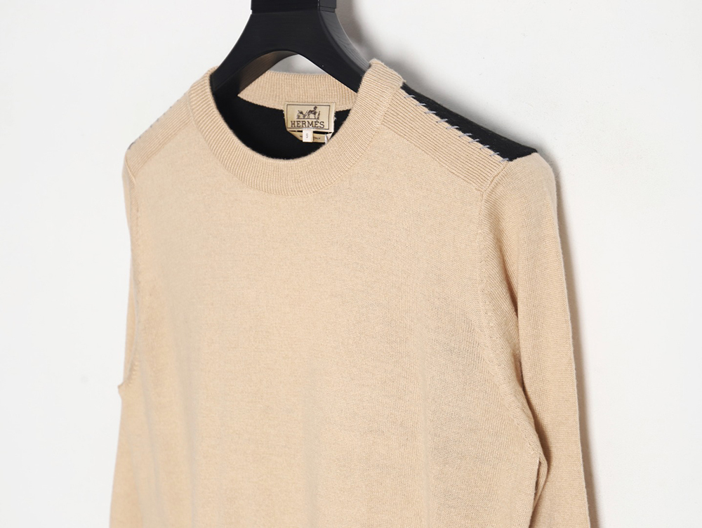 Hermes contrast patchwork cashmere sweater