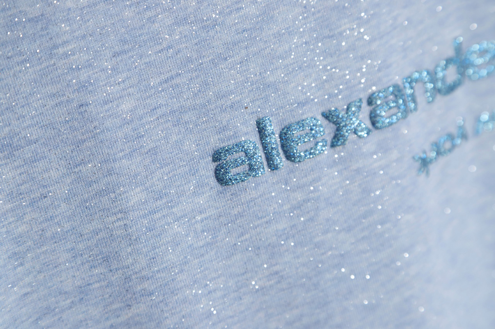Alexander Wang 23FW glitter long-sleeved T-shirt