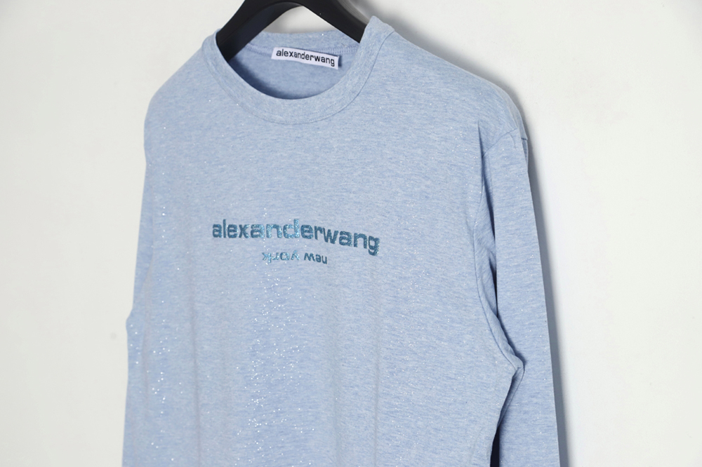 Alexander Wang 23FW glitter long-sleeved T-shirt