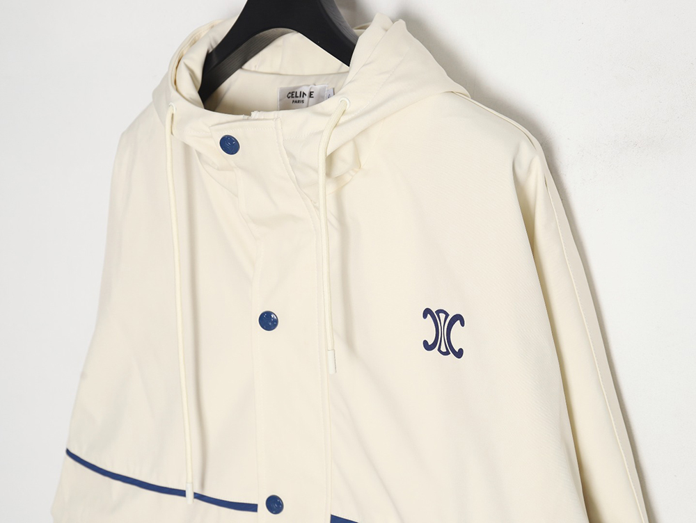 Celine embroidered slogan retro zipper windbreaker jacket