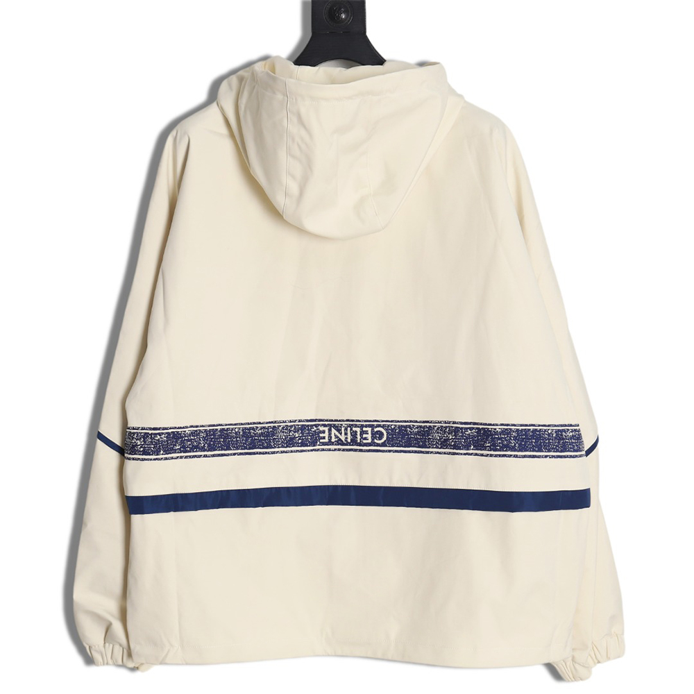 Celine embroidered slogan retro zipper windbreaker jacket