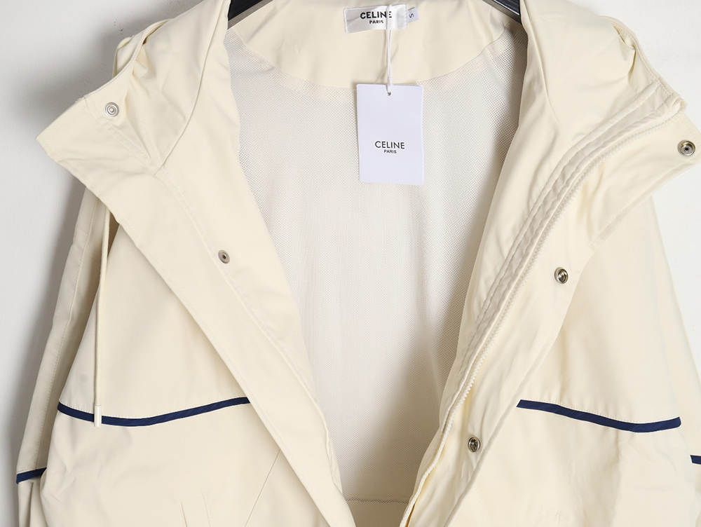 Celine embroidered slogan retro zipper windbreaker jacket