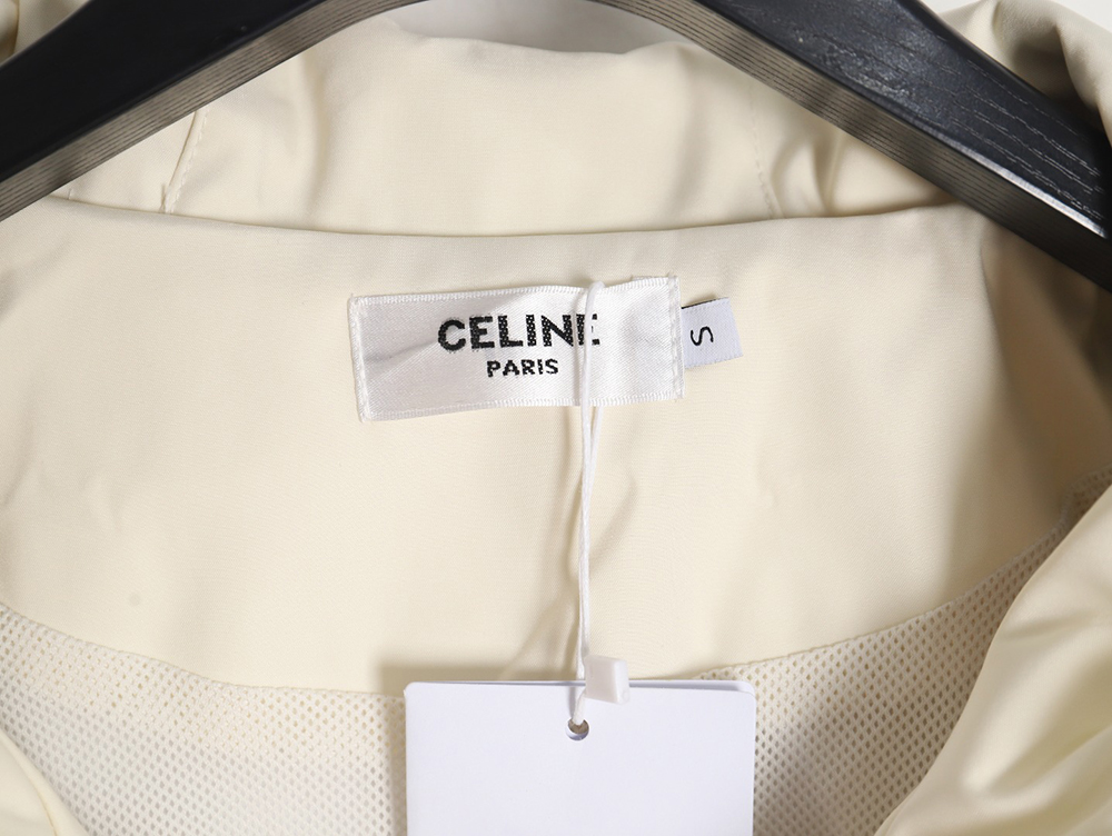 Celine embroidered slogan retro zipper windbreaker jacket