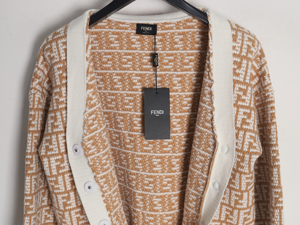 Fendi 22Fw Double F jacquard cardigan sweater