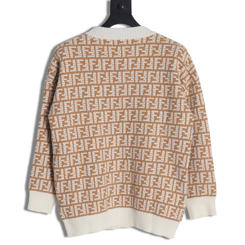 Fendi 22Fw Double F jacquard cardigan sweater
