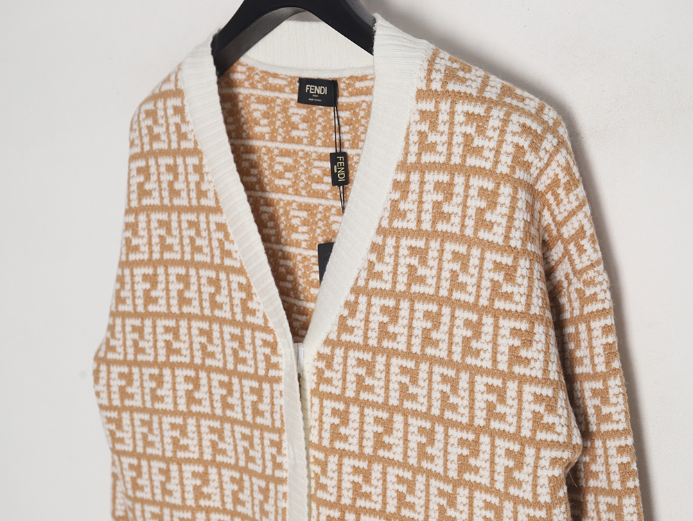Fendi 22Fw Double F jacquard cardigan sweater