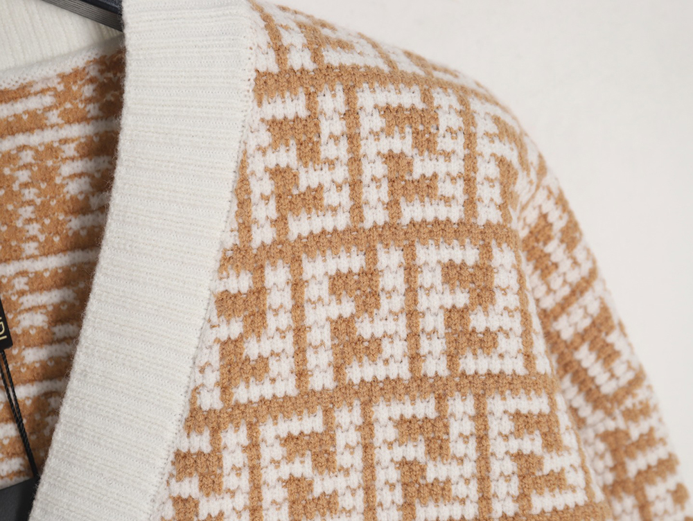 Fendi 22Fw Double F jacquard cardigan sweater