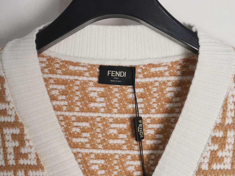 Fendi 22Fw Double F jacquard cardigan sweater