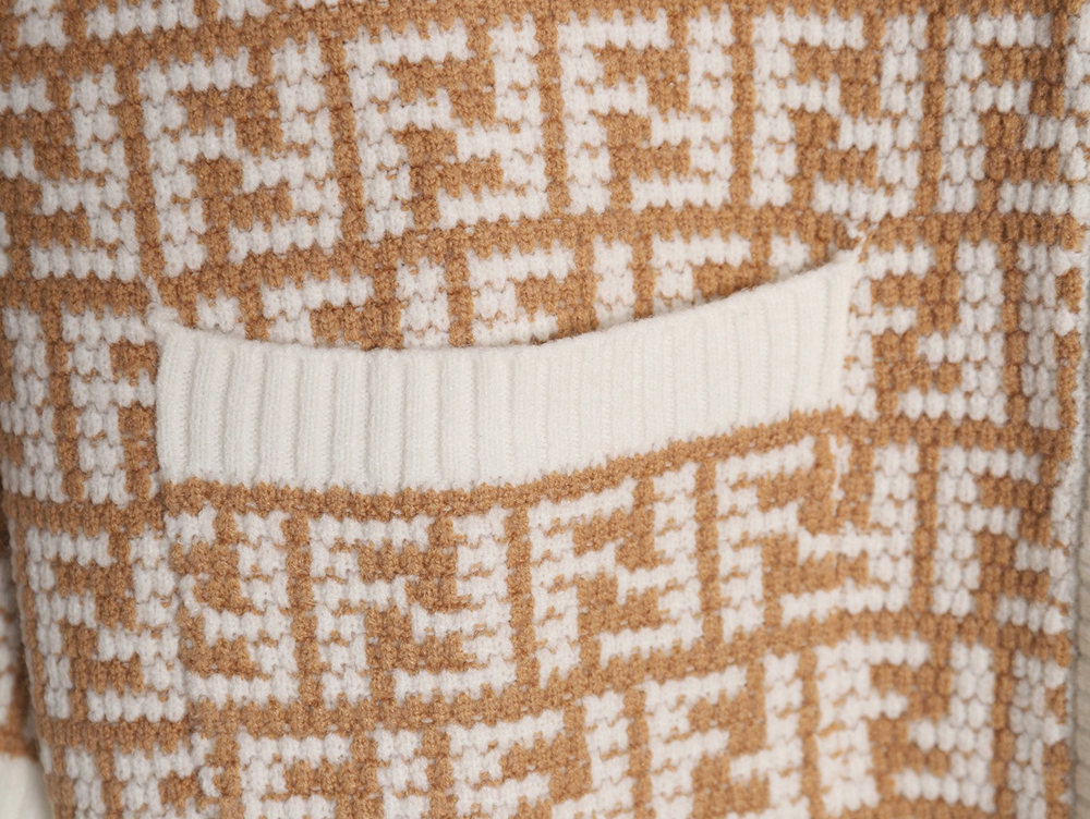 Fendi 22Fw Double F jacquard cardigan sweater