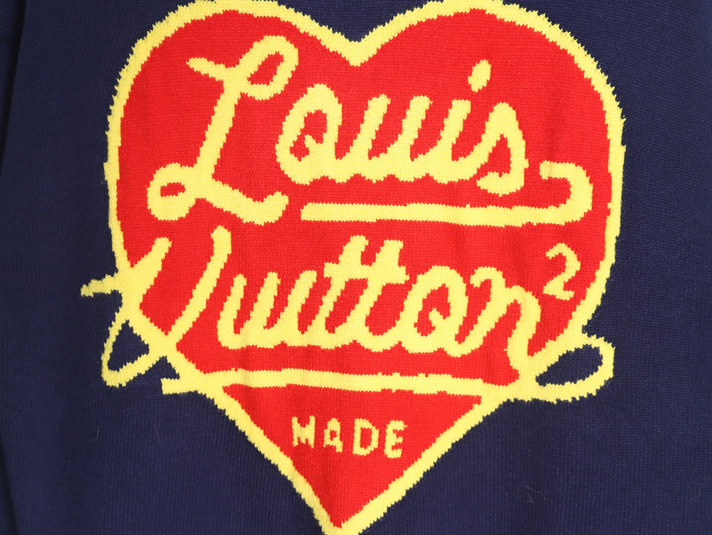 LouisVuitton love jacquard knitted crew neck sweater