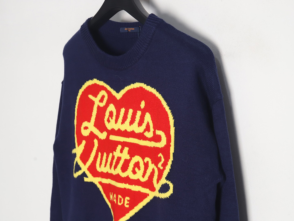 LouisVuitton love jacquard knitted crew neck sweater