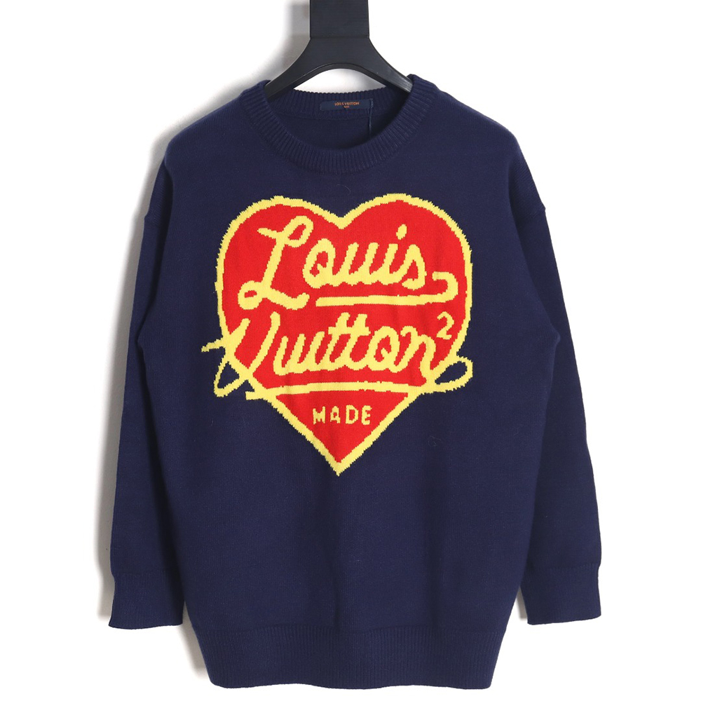 LouisVuitton love jacquard knitted crew neck sweater