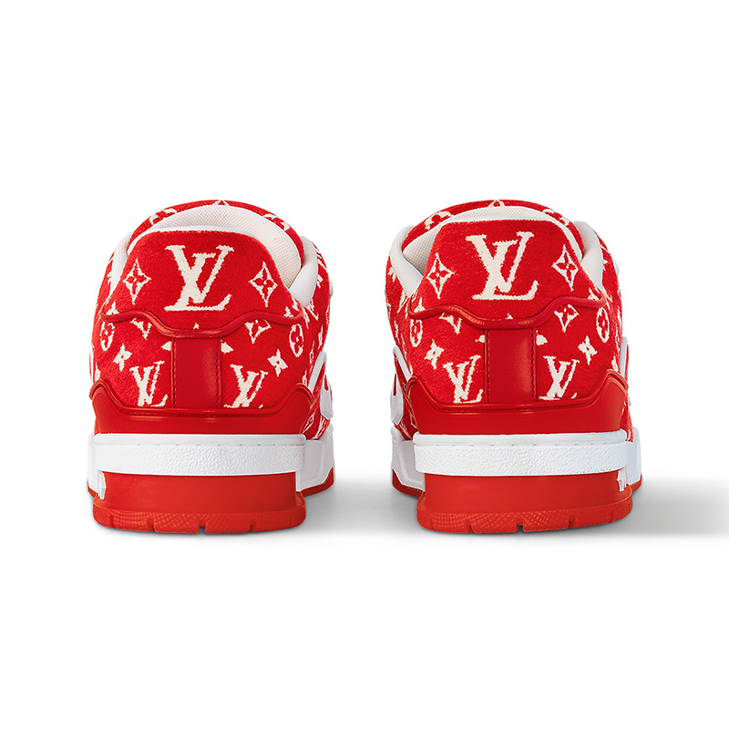 Louis Vuitton Trainer Red Monogram Textile