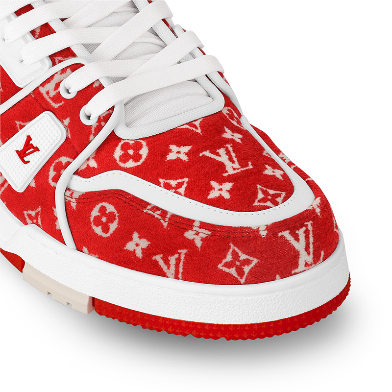 Louis Vuitton Trainer Red Monogram Textile