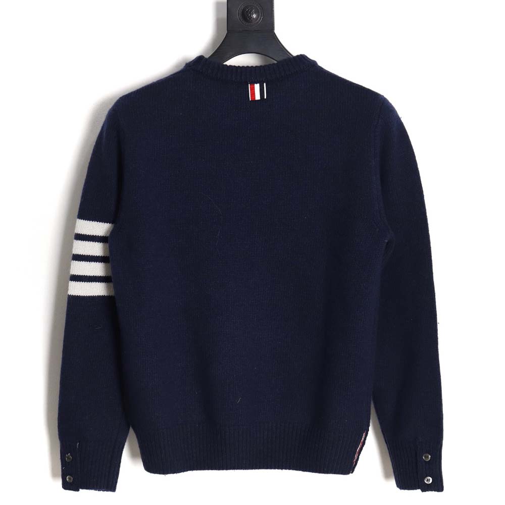 THOM BROWNE TB 23FW thickened wool crew neck sweater_CM_2
