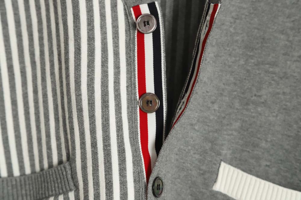 Thom Browne TB 22FW striped long-sleeved cardigan