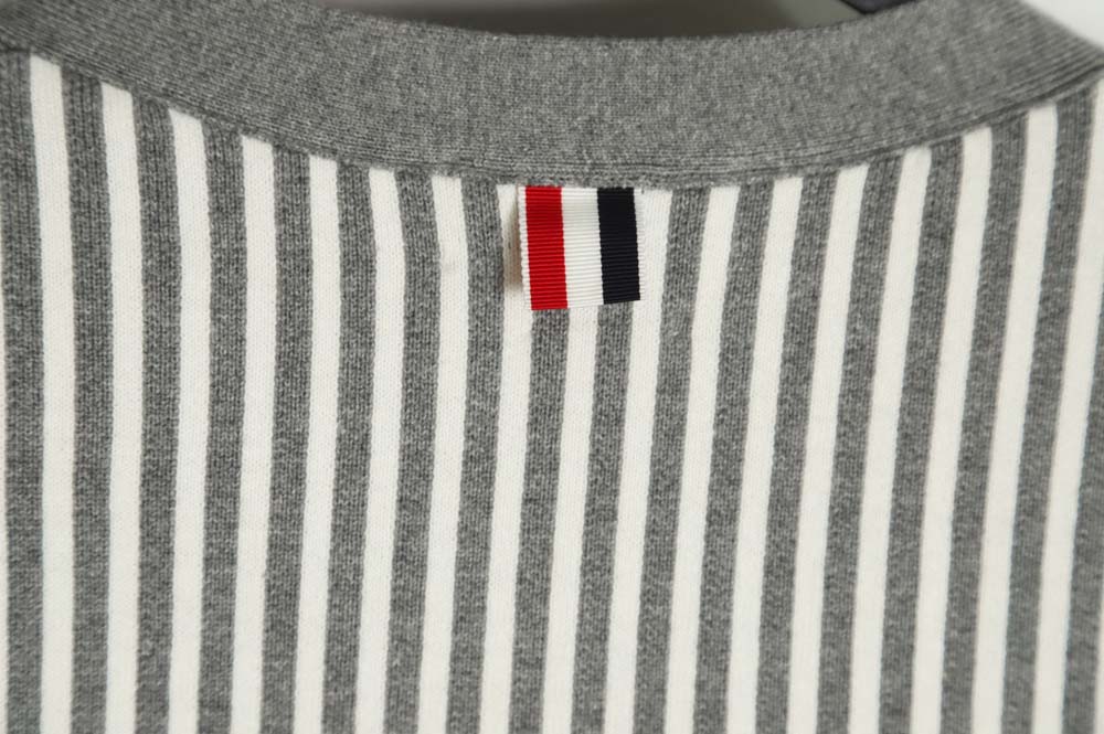 Thom Browne TB 22FW striped long-sleeved cardigan