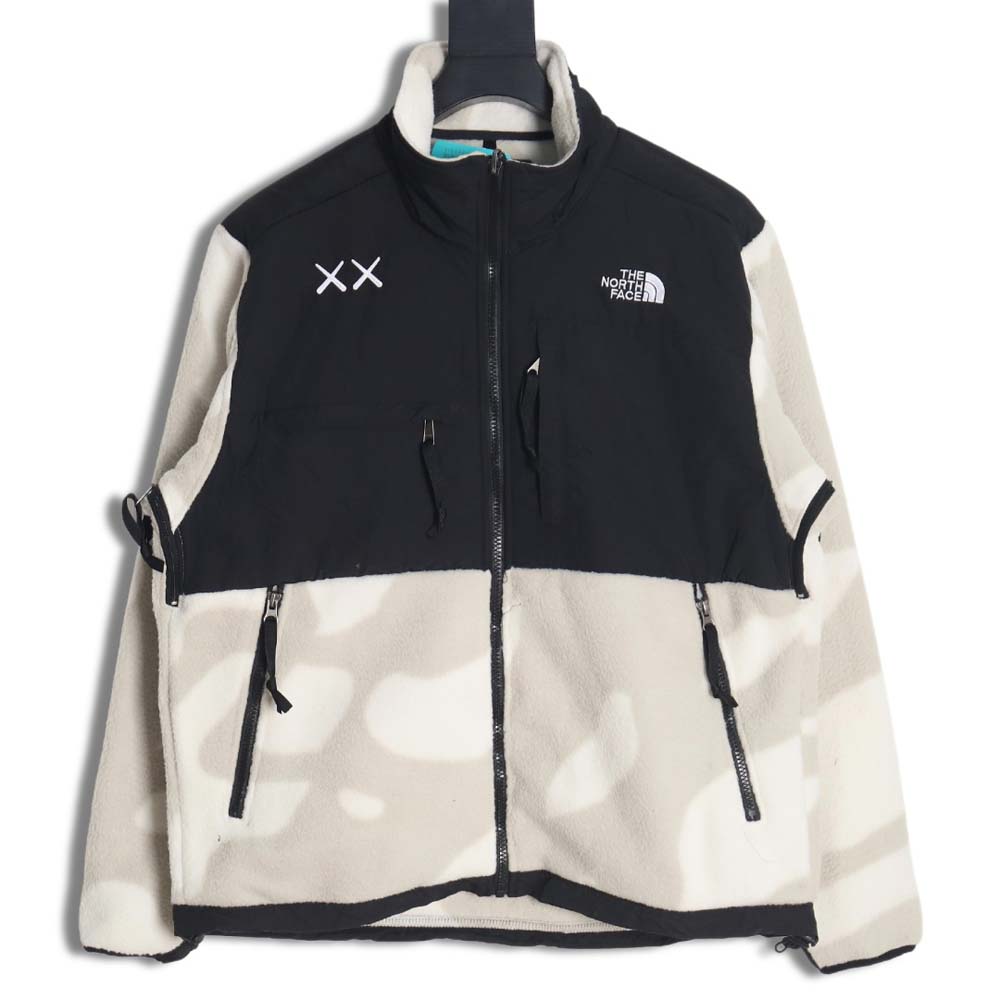 The North Face x KAWS North Face joint model FW23 1995 Denali Logo printed color block zipper fleece long-sleeved jacket