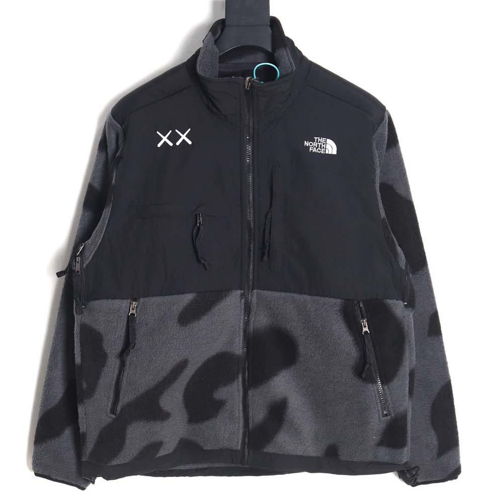 The North Face x KAWS North Face joint model FW23 1995 Denali Logo printed color block zipper fleece long-sleeved jacket_CM_1
