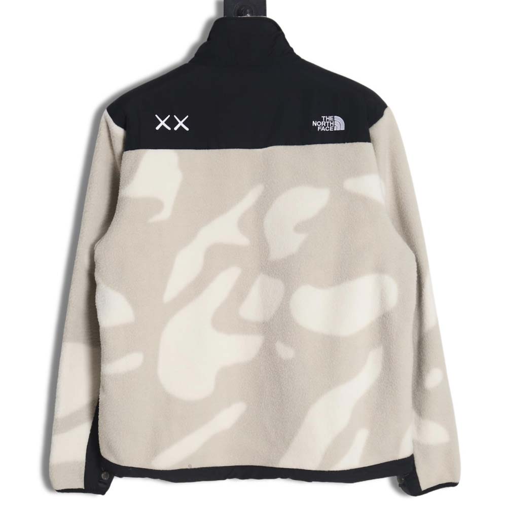 The North Face x KAWS North Face joint model FW23 1995 Denali Logo printed color block zipper fleece long-sleeved jacket