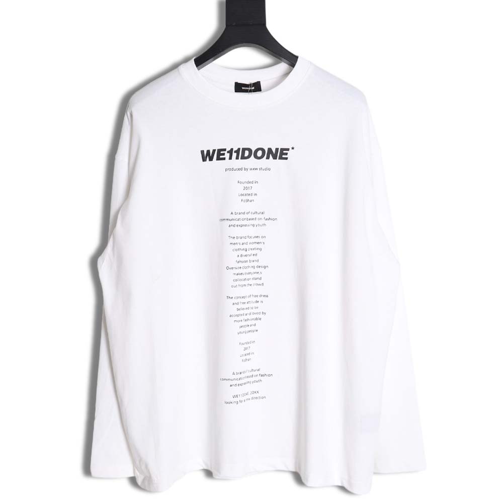 we11done long sleeves with lettering print on chest