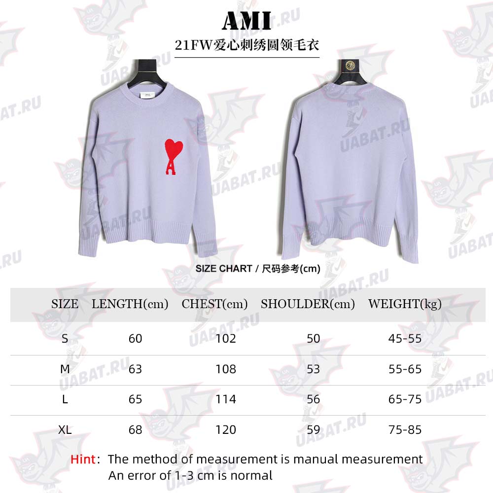 AMI PARIS 21FW love embroidered crew neck sweater_CM_1