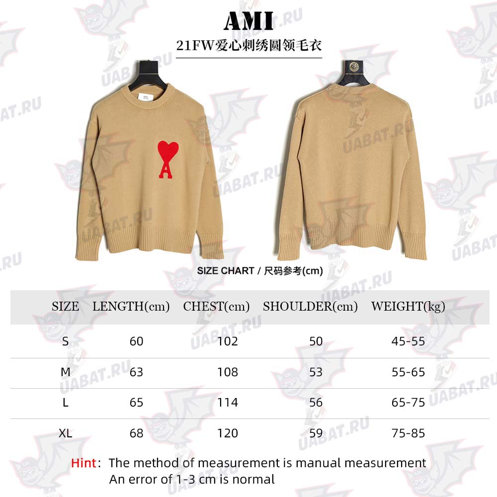 AMI PARIS 21FW love embroidered crew neck sweater_CM_3