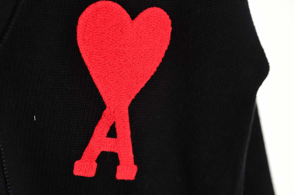AMI PARIS 21FW love embroidered sweater cardigan_CM_4
