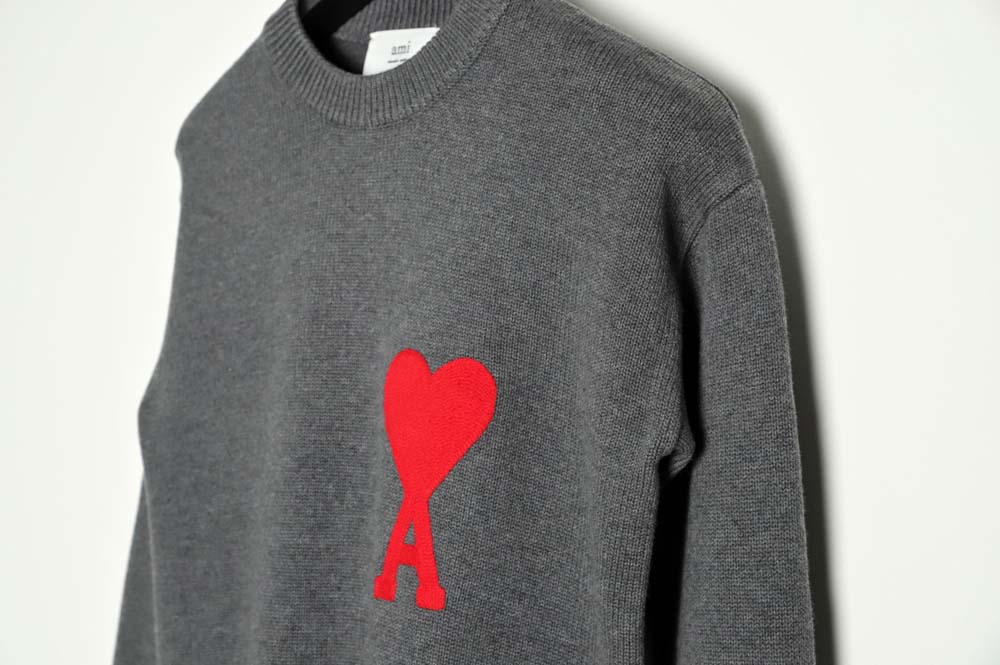 AMI PARIS 21FW love embroidered crew neck sweater_CM_4
