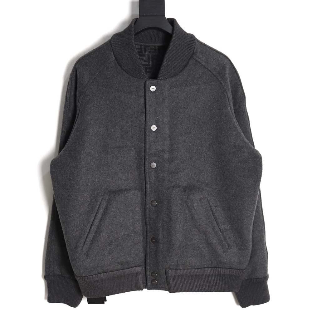 FENDI Fendi FD 22FW all-over jacquard FF double-sided wool bomber jacket