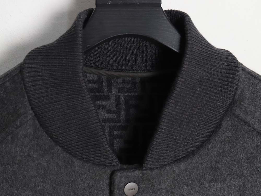 FENDI Fendi FD 22FW all-over jacquard FF double-sided wool bomber jacket