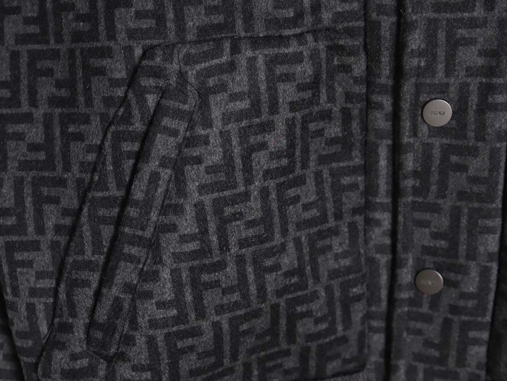 FENDI Fendi FD 22FW all-over jacquard FF double-sided wool bomber jacket