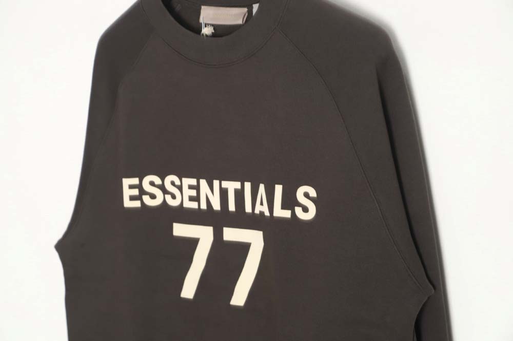 FEAR OF GOD FOG essential double thread flocking 77 printed round neck sweatshirt_CM_1
