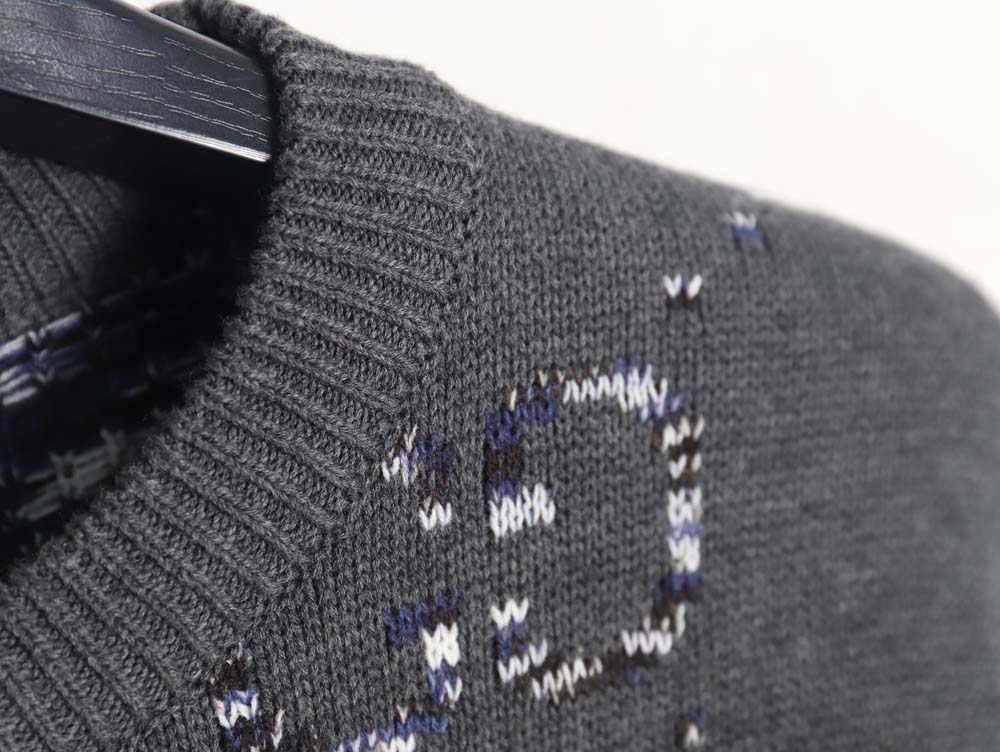 Gucci 23F new gradient full-print double G jacquard casual crew neck sweater