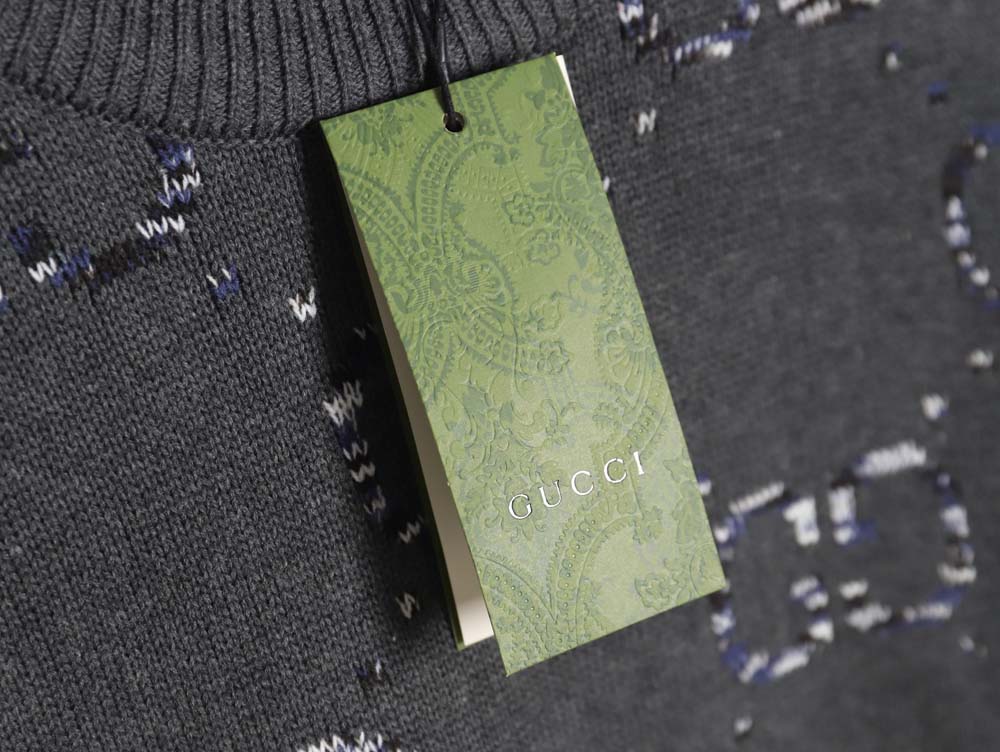 Gucci 23F new gradient full-print double G jacquard casual crew neck sweater