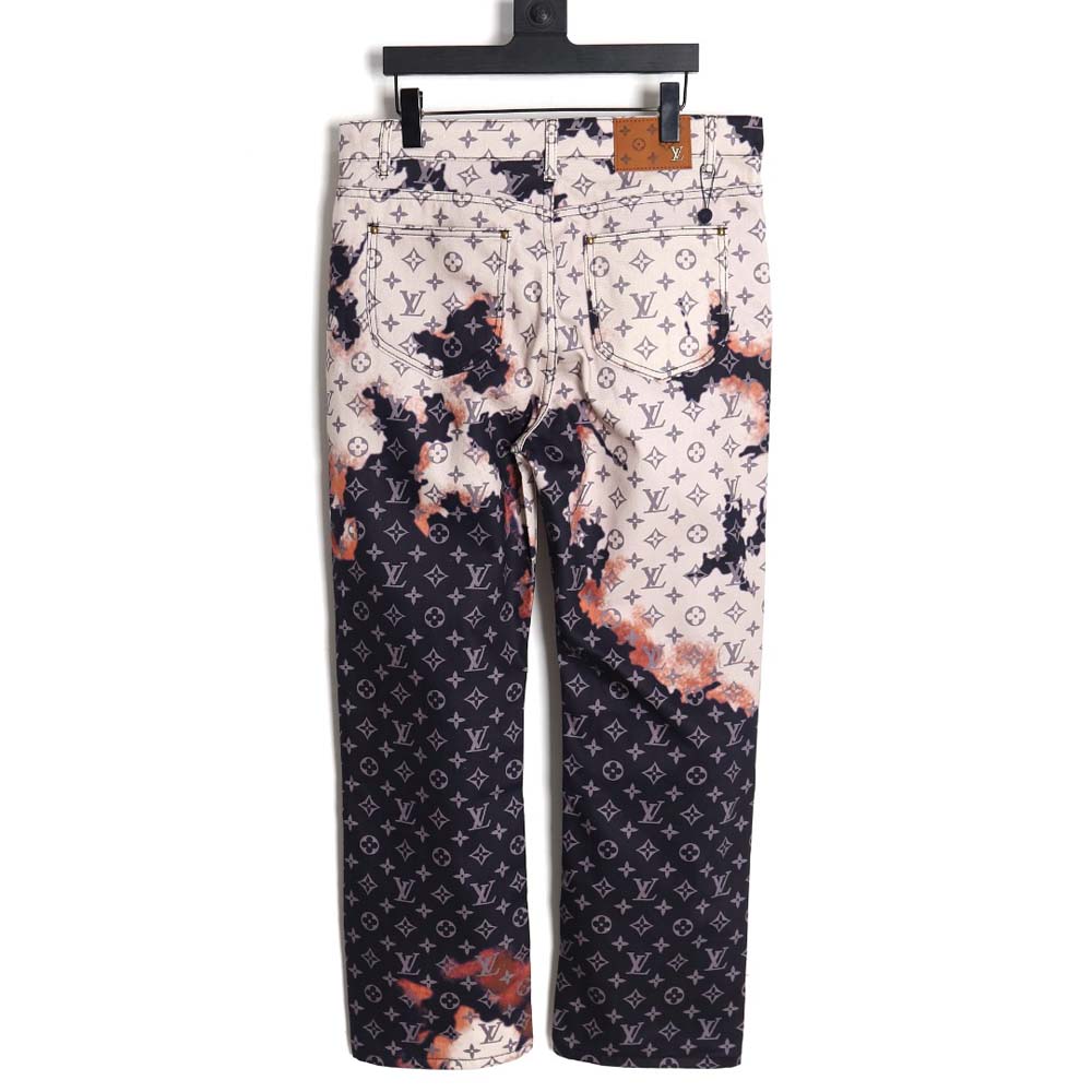 Louis vuitton LV Louis Vuitton fire mixed dye denim trousers