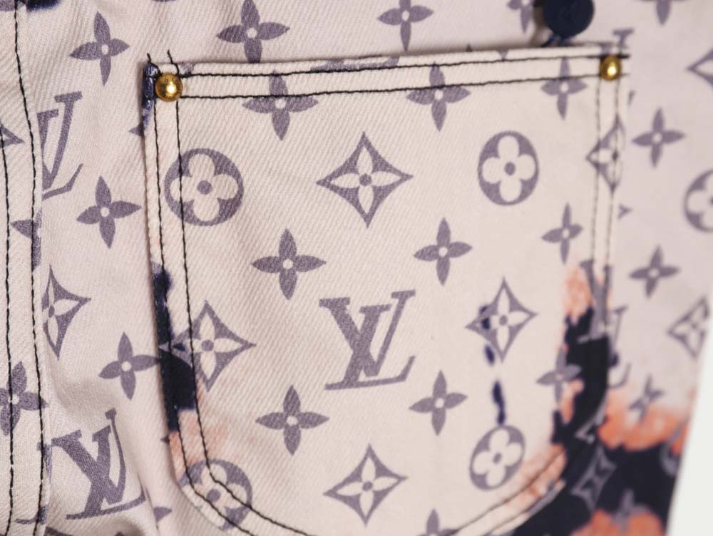 Louis vuitton LV Louis Vuitton fire mixed dye denim trousers