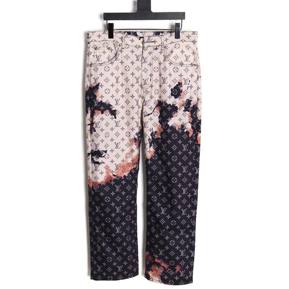 Louis vuitton LV Louis Vuitton fire mixed dye denim trousers