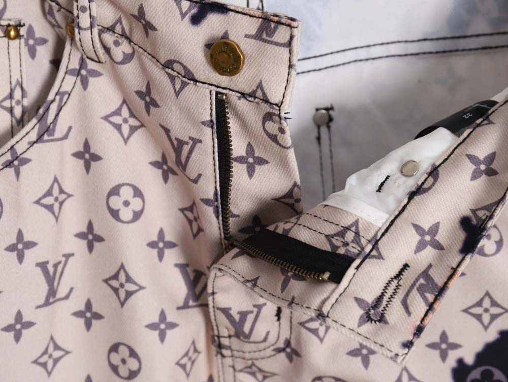 Louis vuitton LV Louis Vuitton fire mixed dye denim trousers